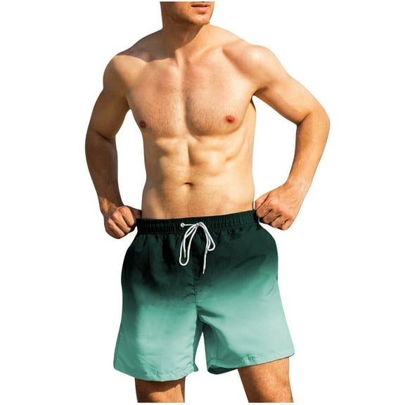 TKYCMSUAKI Mens Swimsuit Trunks 7" Quick-Dry Swim Shorts with Mesh Liner and Pockets Fashion Gradient Print Drawstring Swimming Trunks Bathing Suits