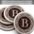 thumbnail image 6 of Thirstystone 4-Pack Monogram Letter B Sandstone Coasters in Iron Ram Coaster Holder, 6 of 8