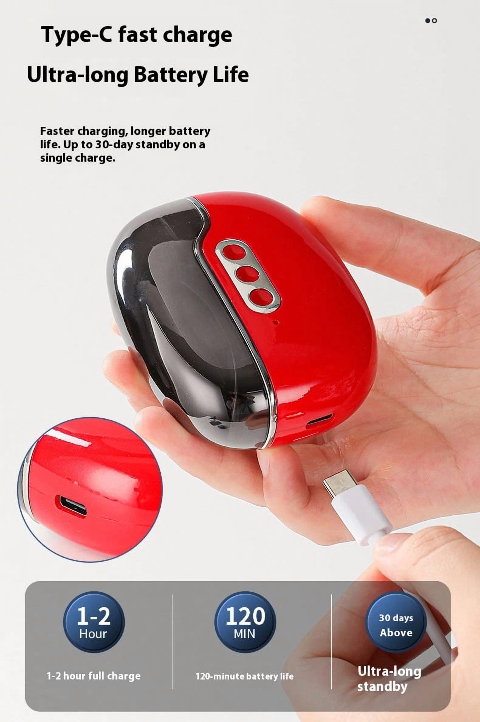 Manicure Set 4 in 1 Multifunctional Portable Electric Nail Clipper Fingernail Cutter, for Baby, Kids, Adult Gift(Red)