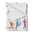 thumbnail image 2 of Sports Soft Flannel Fleece Throw Blanket, Sports with Stick Man Boxing Power Professional Players Wellbeing Theme, Cozy Plush for Indoor and Outdoor Use, 60" x 80", Multicolor, by Ambesonne, 2 of 5