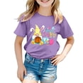 thumbnail image 4 of MIASHUI Haut à Manches Courtes pour Garçons et Filles, T-Shirt Graphique de Pâques, Col Rond d'Été, Violet, 12-13 Ans, 4 of 4