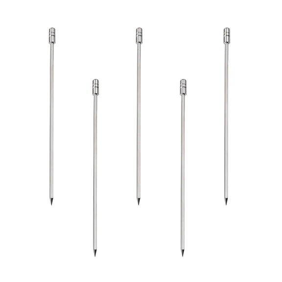 Uxcell Metal Cocktail Toothpicks Cylinder Drink Picks Cocktail Skewers 5Pack(Silver)