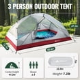 thumbnail image 4 of Carpa de Camping Forceatt para 3 Personas, Impermeable para 3-4 Estaciones, 4 of 8