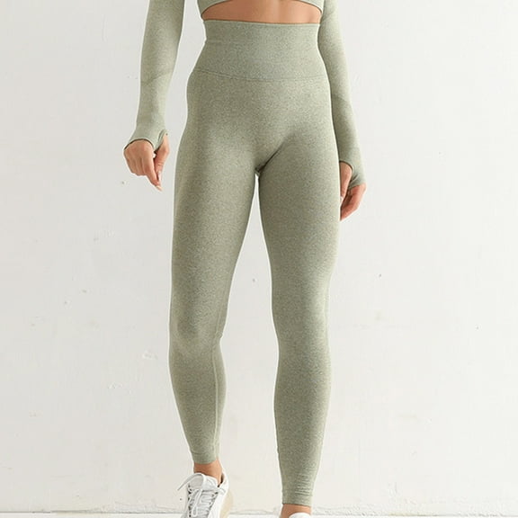 Women Yoga Pants Sawvnm Yoga Pants for Women Solid Color Seamless Hip Lifting Breathable Yoga Suit With Tight Fitting High Waisted Sports Bottom Fitness Pants Gift for Women