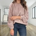 thumbnail image 3 of TKLPEHG Sweaters for Women Plus Size Fall Fashion Solid Casual Long Sleeve Warm Pullover Sweaters (Rose Gold,XXL), 3 of 6