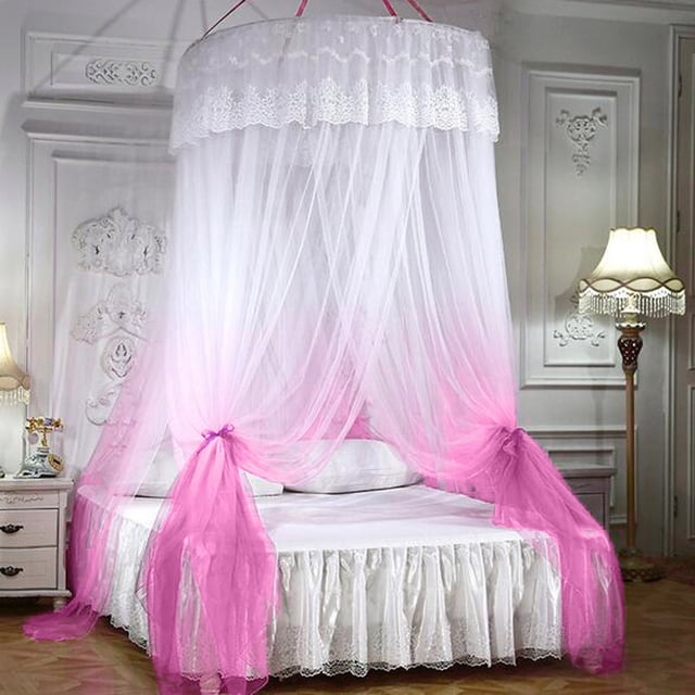 Xihbxyly Mosquitera Romántica Grande, Diseño de Cúpula con Degradado de Color, Suave y Ligera, Protección Antimosquitos de 360 Grados, Fácil Instalación, Decoración de Dormitorio, Tamaño de Cama Univ