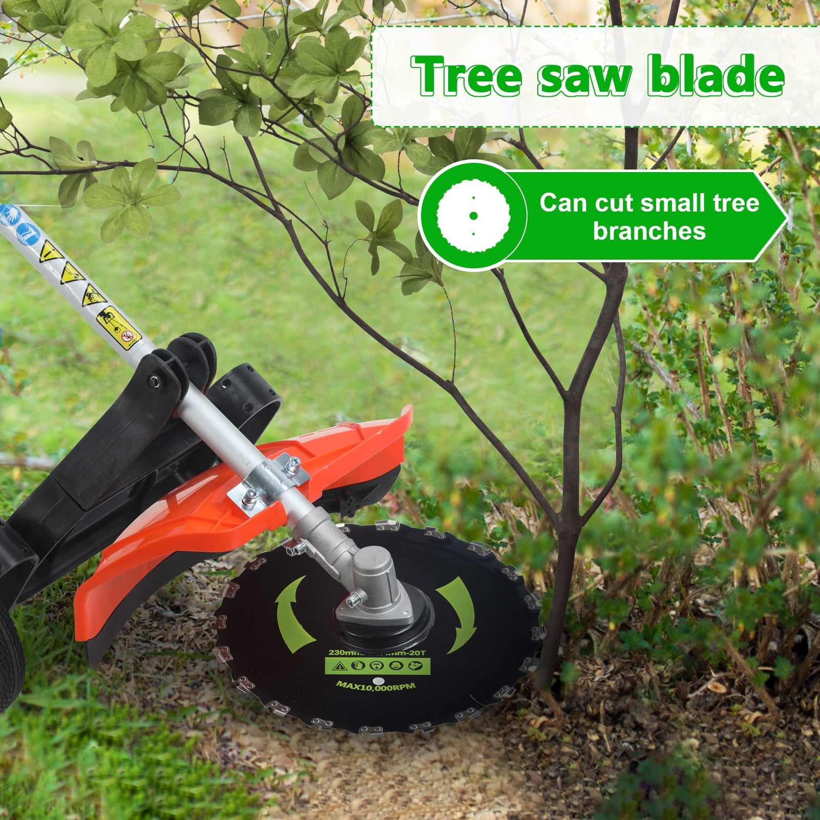 AquaAurix 8-in-1-String-Trimmer-Chainsaw , 52CC 2-Cycle Powered Weed Eaters Gas, String Trimmer, Brush Cutter, Edger, Pole Saw Chainsaw Pruner with Extension Pole