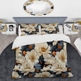 thumbnail image 2 of Designart "Grand Magnolia Display I" White Floral Bedding Covert Set - Cottage Bed Set With 1 Sham, 2 of 5