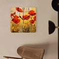 thumbnail image 4 of 16 Inch Wall Clock Battery Operated Square Clock Decorative for Office, Kitchen, Outdoor, Living Room，Grunge Poppies Flowers Painting, 4 of 4