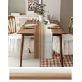 thumbnail image 6 of Hokiten Table Runners 48 Inches Long Dress Scarves, Brown White Ombre Farmhouse Kitchen/Dining Table Runner, Short Coffee Tablerunners, Vintage Farmhouse Abstract Striped 13x48 Inch, 6 of 7