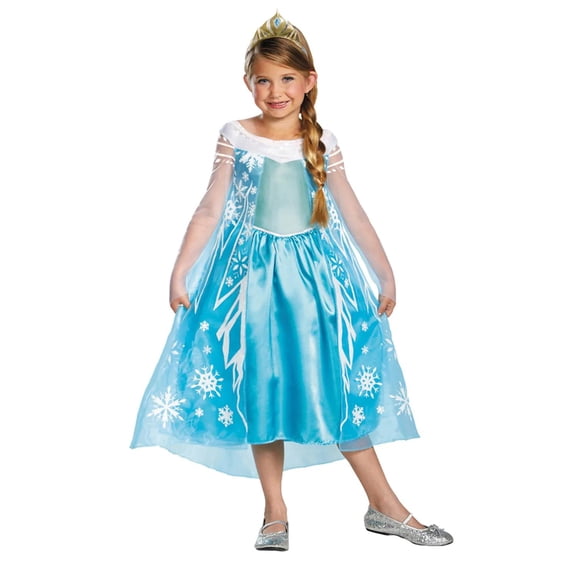 Disguise Girls' Disney Frozen Elsa Deluxe Costume - Size 10-12