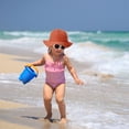 thumbnail image 5 of Baby Summer Bucket Hat Sun Protection Infant Wide Brim Fisherman Hat with Chin Strap, 5 of 6