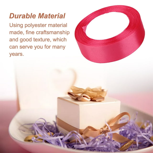 Gift Wrap Ribbon Wedding Decorations Clothes Making Supply DIY Craft Accessories Light-weight Polyester Ribbons for Ornaments Watermelon Red 65
