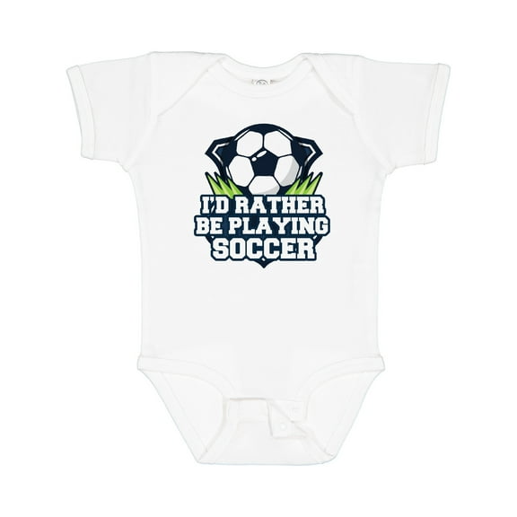 Inktastic I'd Rather Be Playing Soccer Boys or Girls Baby Bodysuit