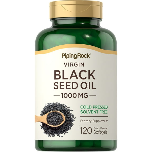 Black Seed Oil | 1000mg | 120 Softgel Capsules | Cold Pressed | by Piping Rock