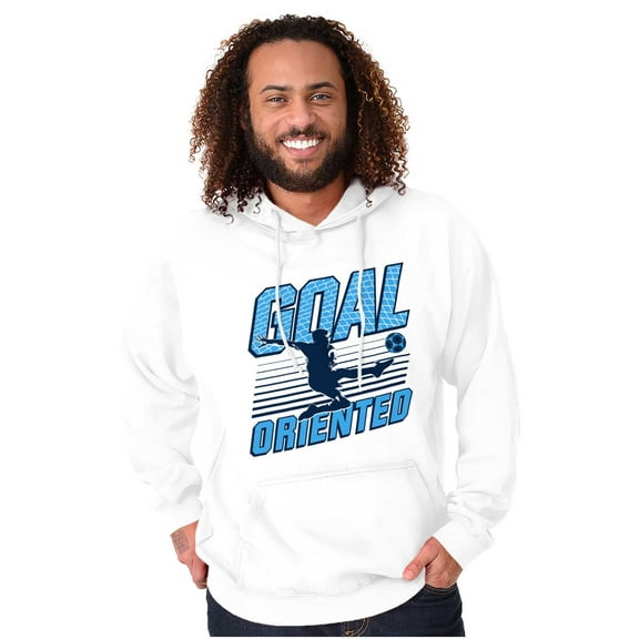 Athletic Soccer Fan Goal Oriented Pun Hoodie Hooded Sweatshirt Men Brisco Brands S