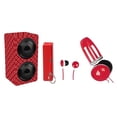 thumbnail image 2 of Naxa Electronics NAS-3061A Portable Bluetooth Stereo Speaker Entertainment Pack with Headphones, Earphones and Battery Pack, Red, 2 of 2