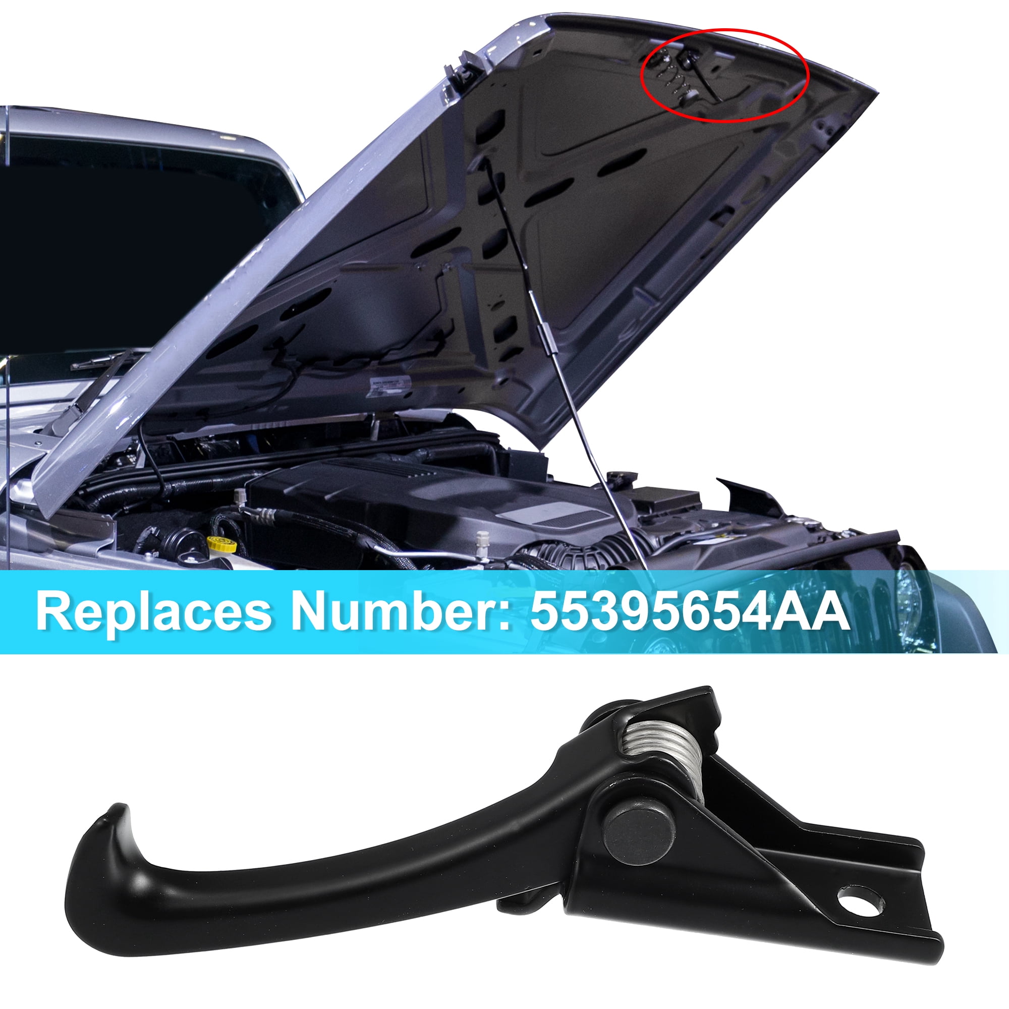 Unique Bargains Hood Safety Catch Latch Front Hood Safety Lock Hook for Jeep Wrangler