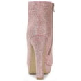 thumbnail image 3 of Unique Bargains Women's Glitter Peep Toe Platform Block High Heel Boots, 3 of 6