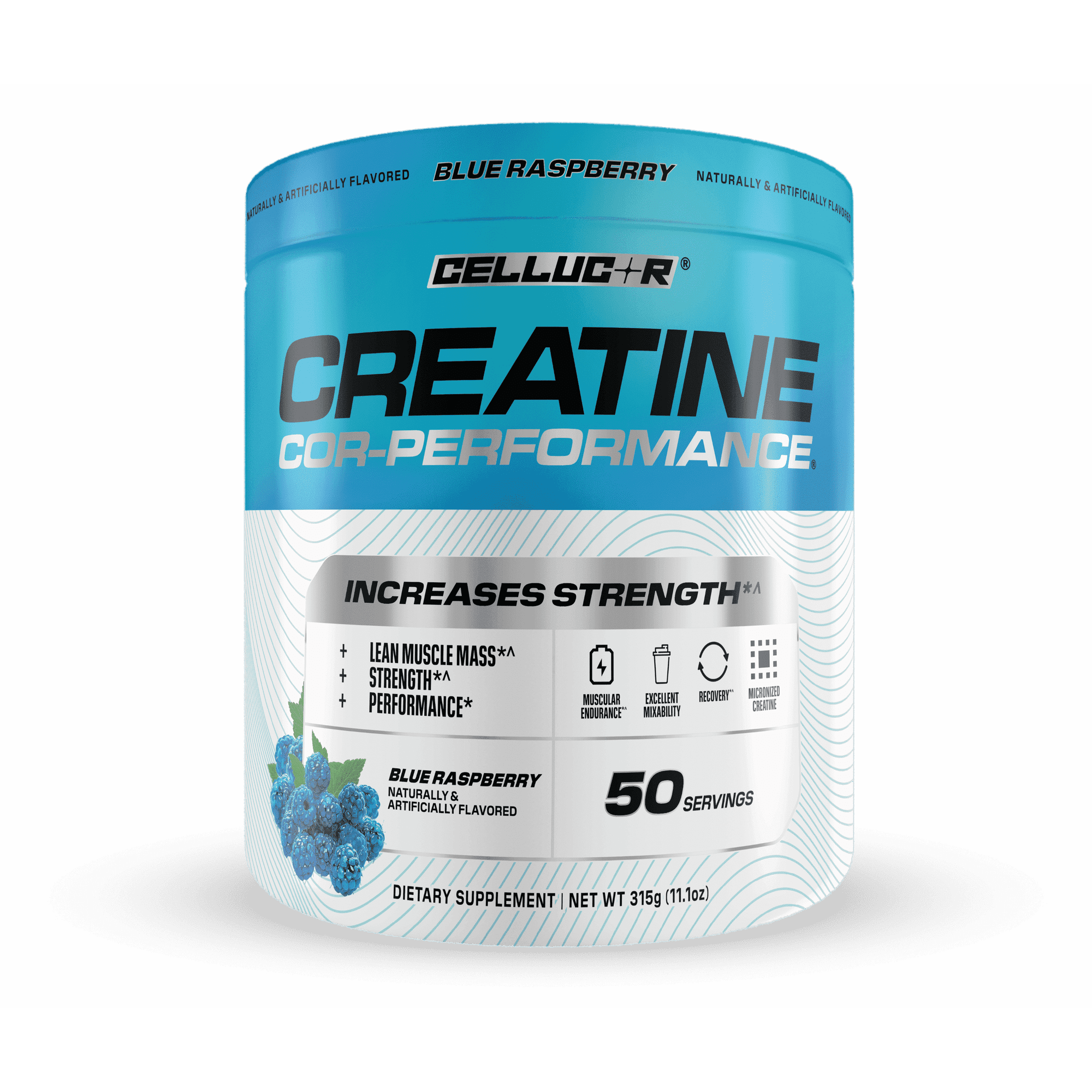 Cellucor Cor-Performance Creatine Powder, Blue Raspberry Flavor, 50 Servings