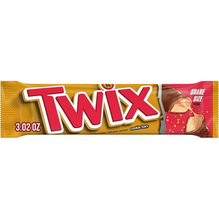 Twix Caramel Chocolate Cookie Bars Summer Candy Share Size - 3.02oz pack of 4