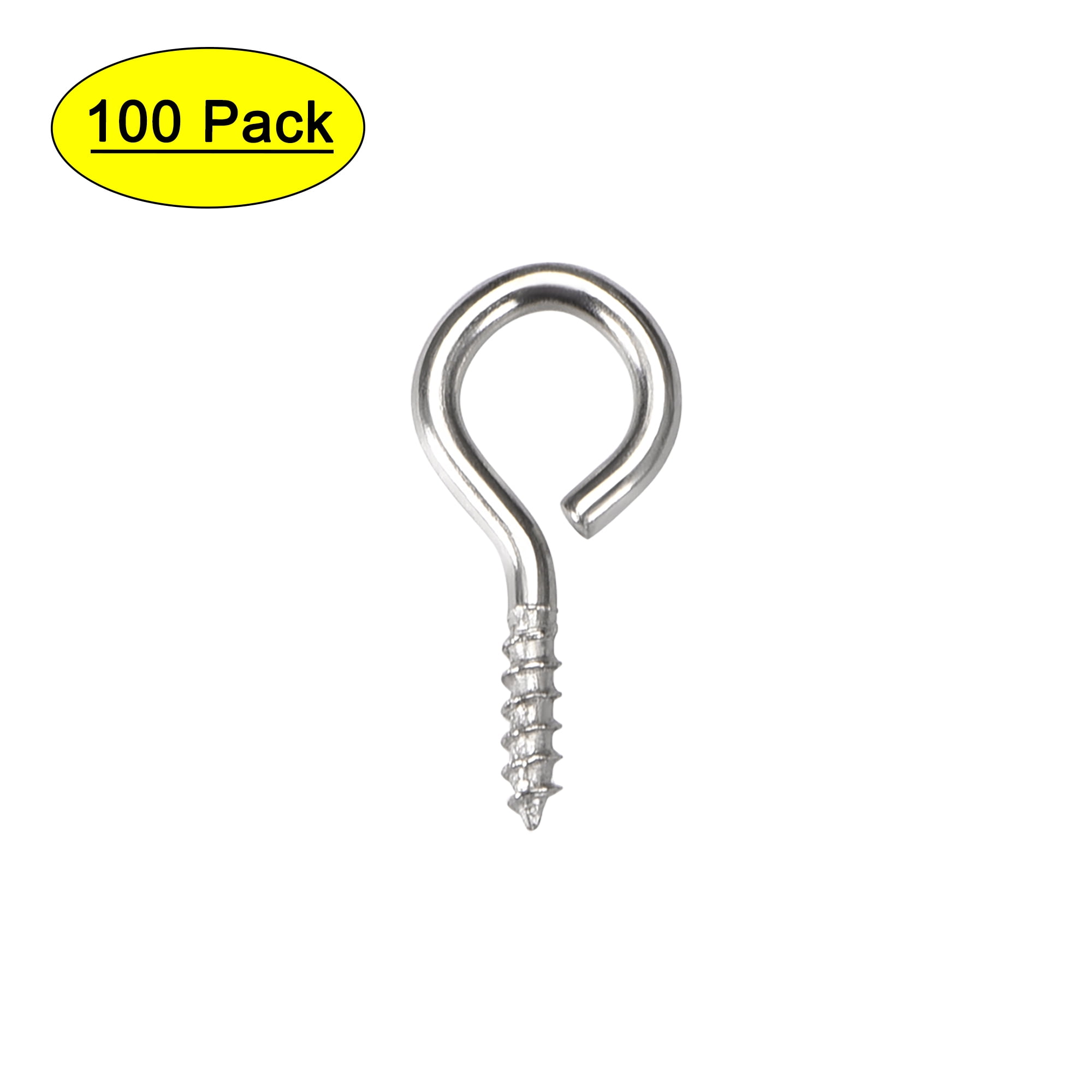 Uxcell 0.7" Small Screw Eye Hooks Self Tapping Screws Carbon Steel