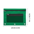 thumbnail image 2 of Pencil Pouch for 3 Ring Binder, Heavy Duty Canvas Dual Zipper Pen Bag with Clear Window, Smooth Metal Zipper, Fit Standard 3-Ring Binders for Office Travel Supplies (Army Green), 2 of 6
