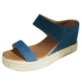 thumbnail image 1 of Sandale Décontractée pour Femmes à Bout Ouvert, Espadrilles à Plateforme Compensée avec Bride Élastique, 1 of 6