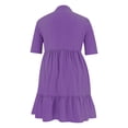 thumbnail image 5 of Neewe Robe Midi Grande Taille pour Femmes, Unie, Col en V, Manches Courtes, Boutonnée, avec Poches, Robe T-Shirt, 5 of 5