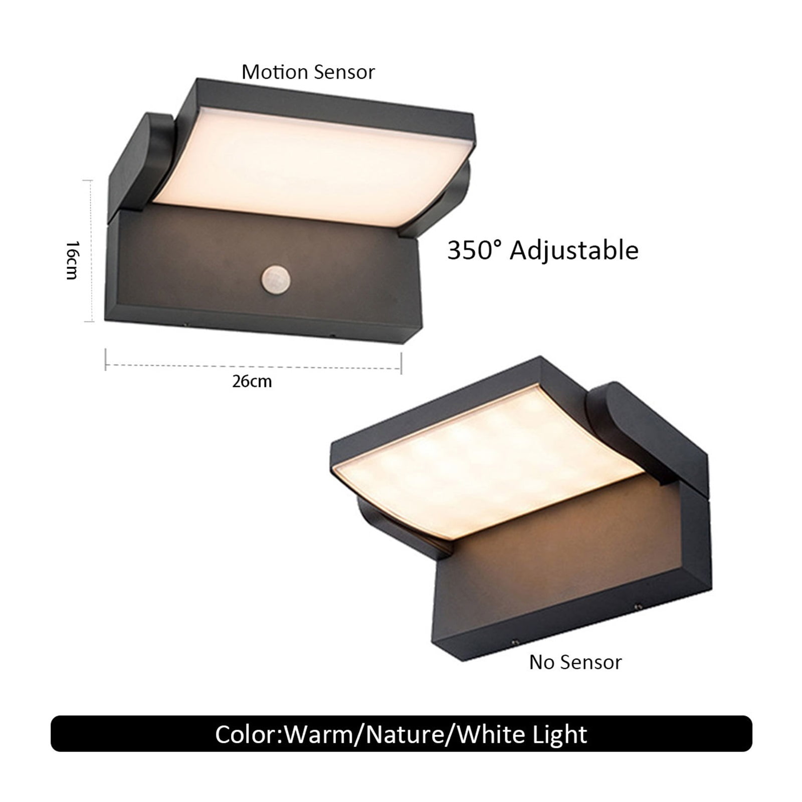 LED Outdoor Wall Light 24W IP65 Waterproof Motion Sensor Wall Lamp Modern Indoor Home Balcony Porch Garden Decoration Lighting