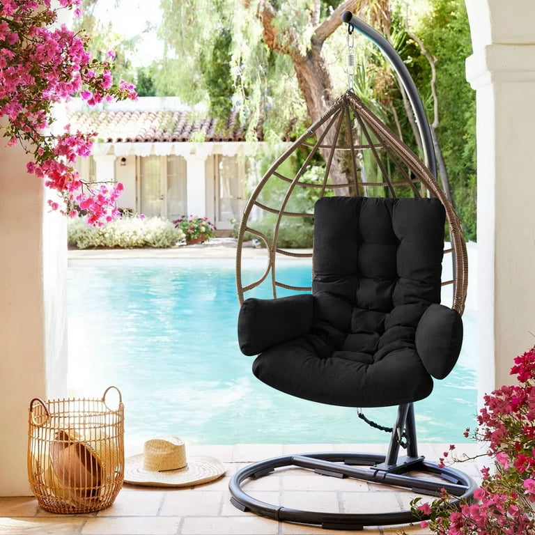 Swing Chair Cushion Arlmont Black Fabric For Hanging Fabric