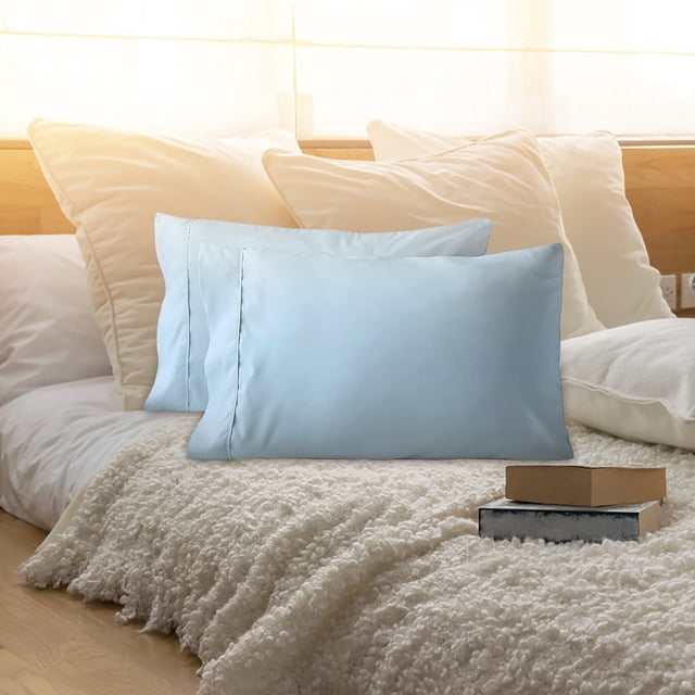 Oliegs Heated Blanket Set Of 2 Ultra Soft Pillowcases With Envelope Closure Standard Chocolate