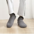 thumbnail image 4 of KDSJSXW Tube Socks Indoor Floor Non-Slip Thermal Socks, Woven And Velvet Indoor Socks Slippers, Thermal Slipper Socks For Women Mini Crew Socks For Women (Gray,M), 4 of 5