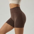 thumbnail image 3 of High Waist Yoga Shorts for Women Workout Running Gym Fitness Stretchable Booty Lifting Athletic Pants with Control Seamless Compression ActivewearBrownL, 3 of 7