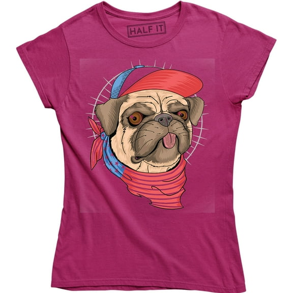 Pug with USA Flag Dog - Dogs Art Animal Pet Pets Puppies Women's T-Shirt