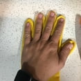 thumbnail image 5 of Vgo 1 par de guantes domésticos reutilizables, guantes de goma para lavar platos, grosor extra, mangas largas, limpieza de cocina, trabajo, pintura, jardinería, cuidado de mascotas (talla L, amarillo TUNC Sencillez, 5 of 5