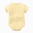 thumbnail image 4 of KPOPLK Baby Boy Striped One-piece Waffle Short Sleeve Button Bodysuit Summer Baby Collared Onsie Polo Shirt Clothes(3-6 Months,Yellow), 4 of 5
