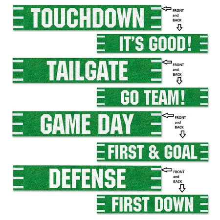 Club Pack Of 48 Green And White Game Day Football Street Sign