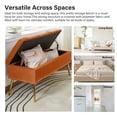 thumbnail image 4 of Tina's Home 45" Velvet Storage Bench Upholstered Tufted End of Bed Ivory Bench Bedroom Entryway Orange, 4 of 8