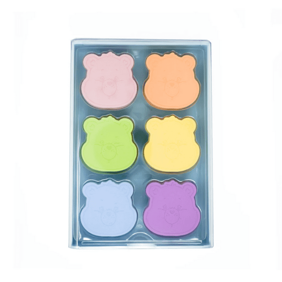 Impressions Vanity Care Bears 12 Pcs Multi Colors Bear Shape Makeup Beauty Blender Set with Tray