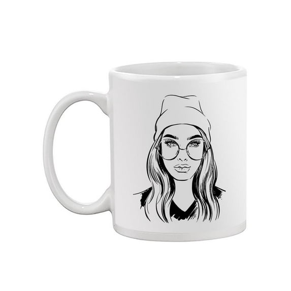 Woman With Glasses And Hat Mug -Image by Shutterstock,