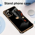 thumbnail image 4 of for Samsung Galaxy S23 5G Case Black Love Hearts Design for Women Girl Men, Luxury Plating with Strap Stand Full Camera Lens Protection Bumper for Galaxy S23 5G, 4 of 12
