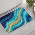 thumbnail image 2 of Dark Blue Marble Gold Line Pattern Bathroom Rugs Mat,Non Slip Microfiber Bathroom Rug,Rubber Backing,Soft Bathroom Mats for Bathroom Floor,Tub and Shower,17x27in(43x68cm), 2 of 5