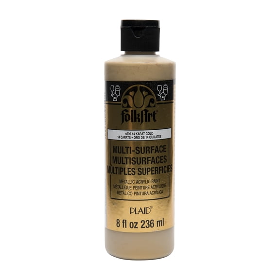 FolkArt Multi-Surface Acrylic Paint 8oz-14K Gold