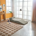 thumbnail image 2 of Foldable Tatami Lounger Sofa Bed, High-Density Sponge, Velvet Upholstery, Gray, 80.31 Inch Length, Portable Design, No Assembly Required for Living Room Bedroom Balcony Office, 2 of 10
