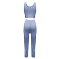 thumbnail image 6 of Two Piece Outfits for Women Workout Sets Ribbed Tank Tops Cargo Legging Running Gym Yoga Clothes Blue, L, 6 of 7