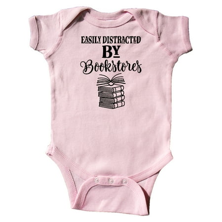 

Inktastic Reading Gift Distracted by Bookstores Gift Baby Girl Bodysuit
