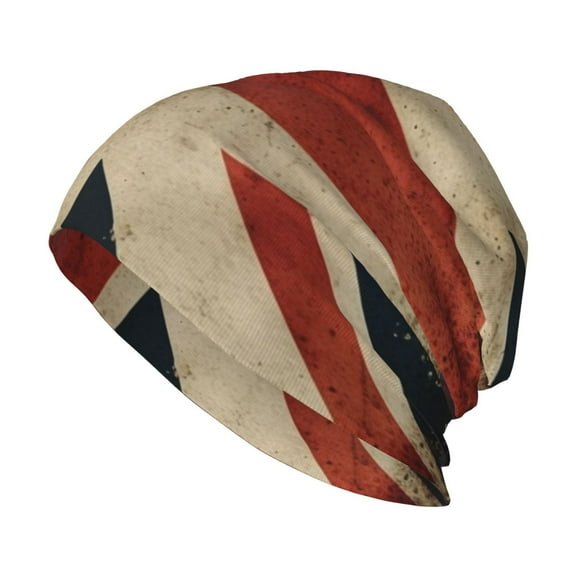 Skull Beanie Cap Slouchy Knit Hat Headwear Warm for Men Women , Union Jack Flag Vintage UK