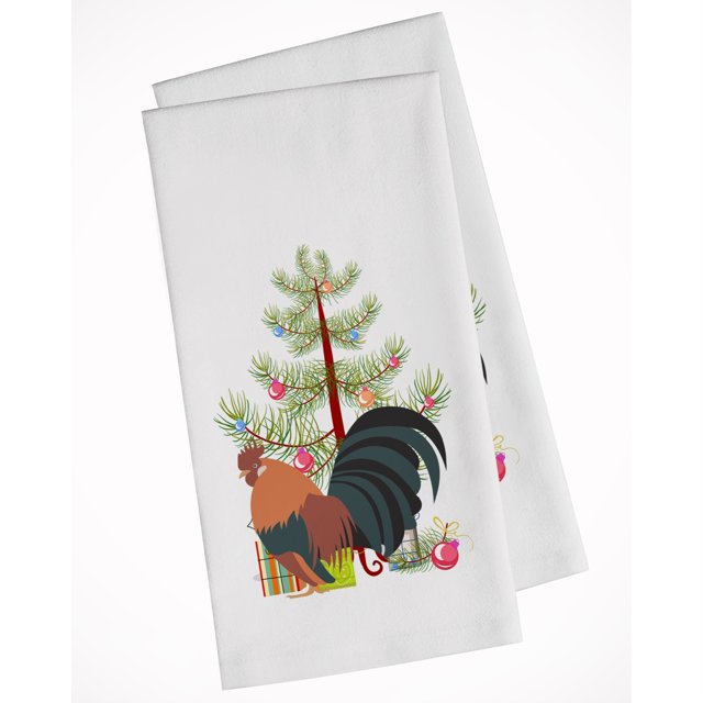 Juego de 2 paños de cocina Dutch Bantam Christmas White Caroline's Treasures BB9203WTKT