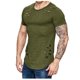 thumbnail image 1 of Blusa cómoda de manga corta para hombre con agujeros en la moda de verano Pompotops  oipoqjl32607, 1 of 7